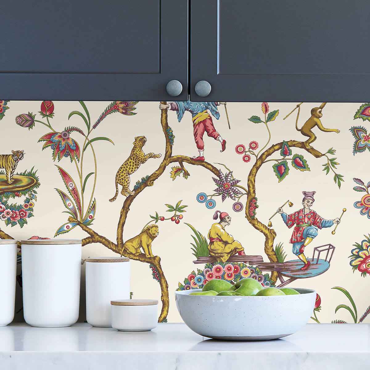 White Chinoise Exotique Scalamandre Self Adhesive Wallpaper - York Wallcoverings - SCS3843 - York Wallcoverings Wallpaper