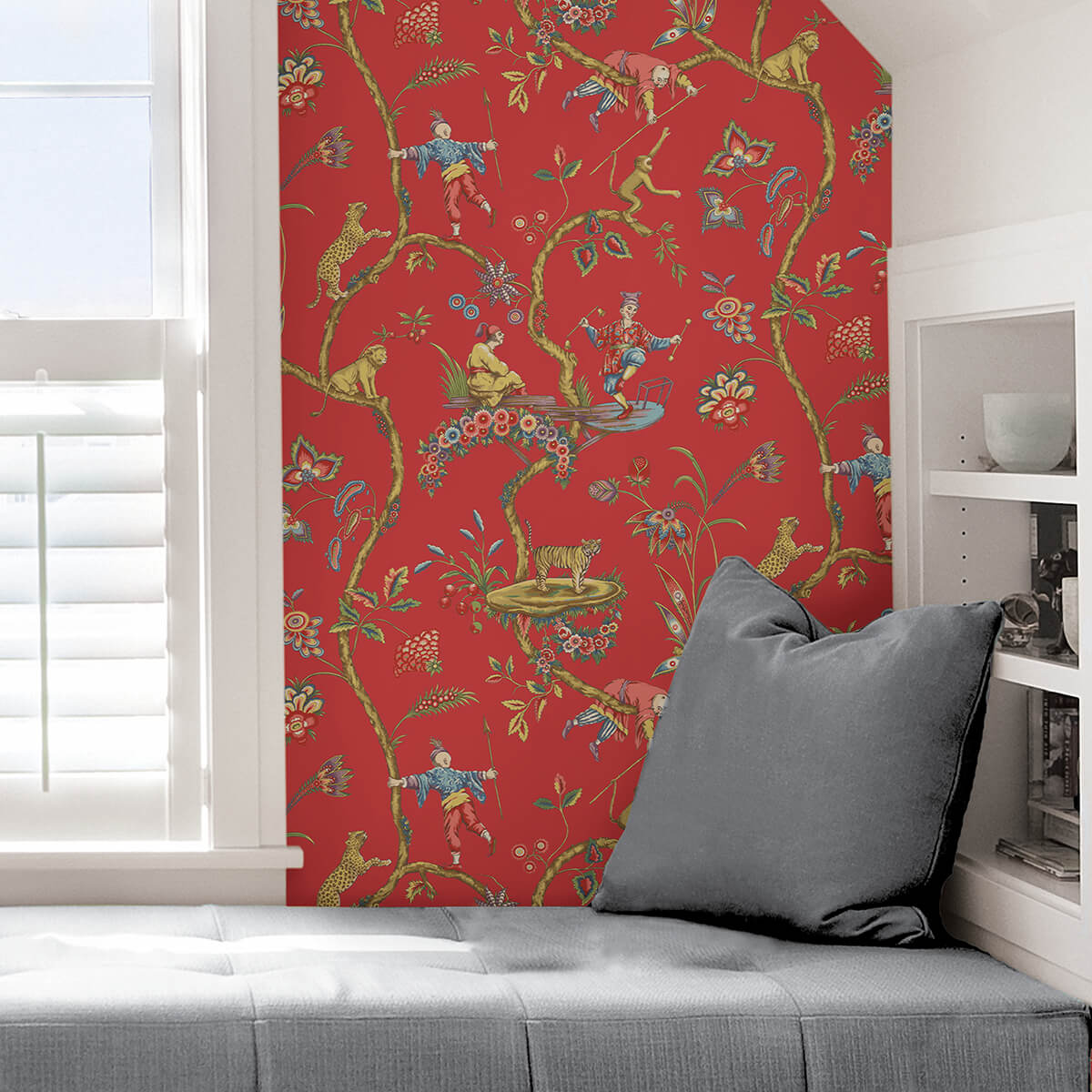 tomato-chinoise-exotique-scalamandre-self-adhesive-wallpaper-york-wallcoverings-scs3844 - York Wallcoverings Wallpaper