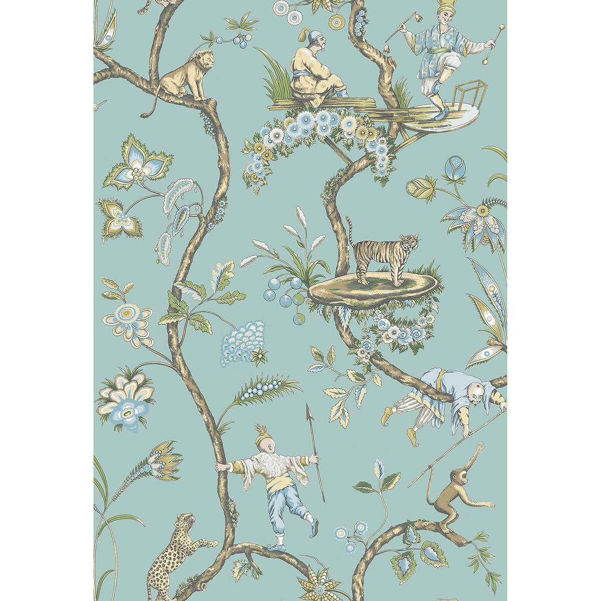 Robin Egg Chinoise Exotique Scalamandre - York Wallcoverings - SCS3846 - York Wallcoverings Wallpaper