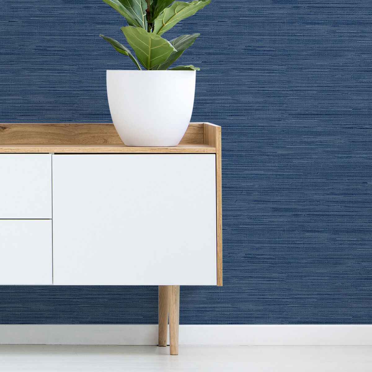 Avery Weave Navy Peel & Stick Wallpaper - York Wallcoverings - NHS3837 - York Wallcoverings Wallpaper