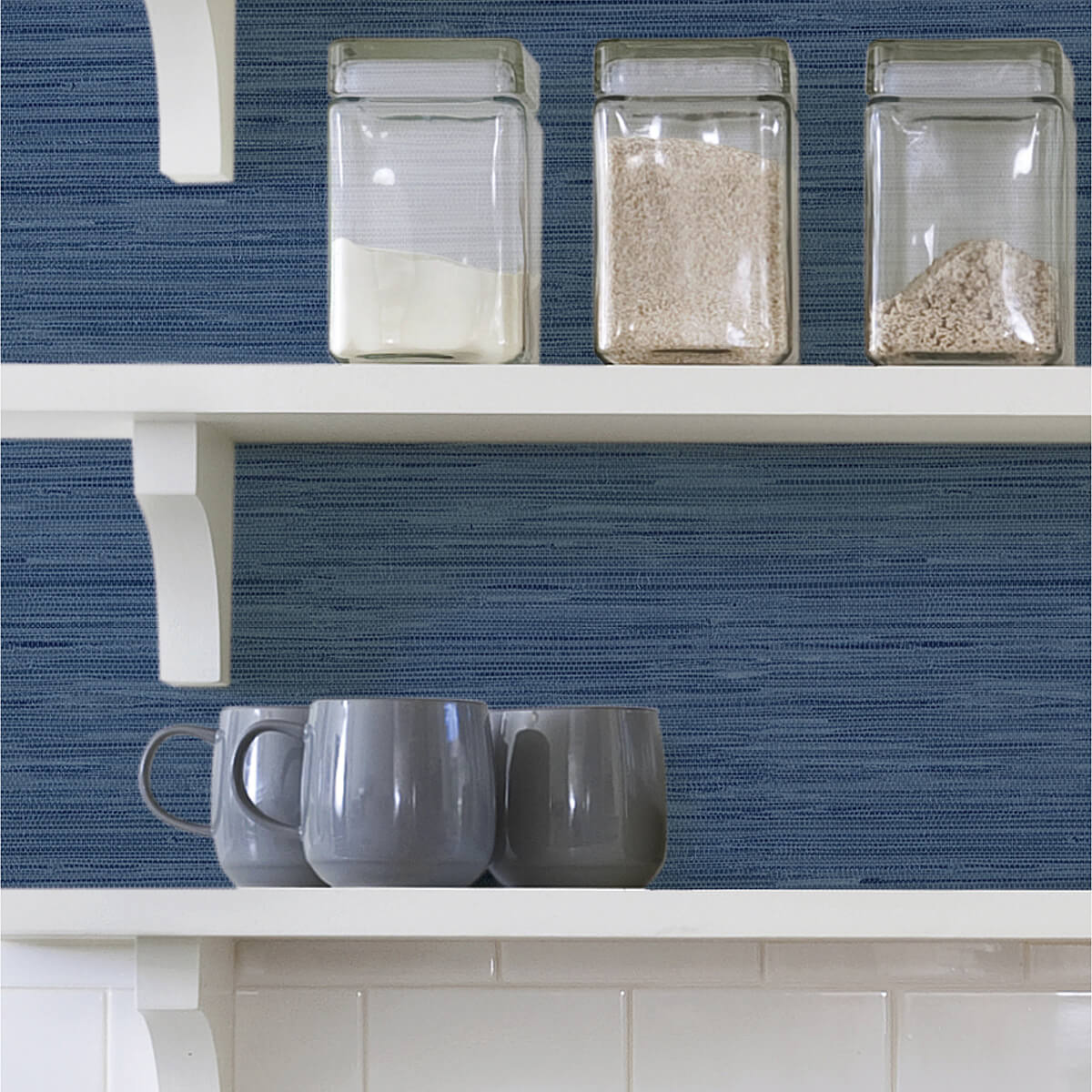 avery-weave-navy-peel-and-stick-wallpaper-york-wallcoverings-nhs3837 - York Wallcoverings Wallpaper