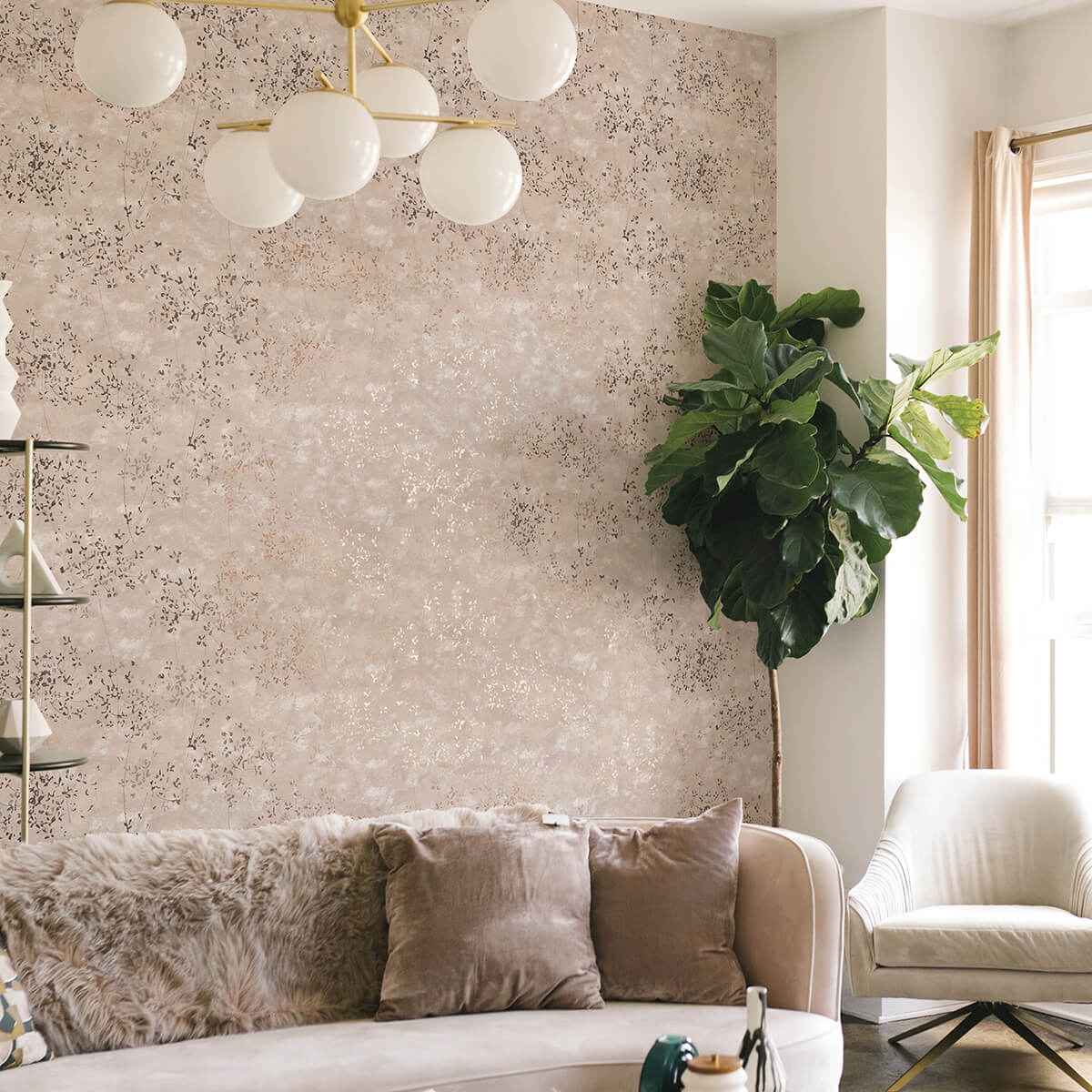Arian Rose Gold Inkburst Wallpaper - York Wallcoverings - 4019-86426 - York Wallcoverings Wallpaper