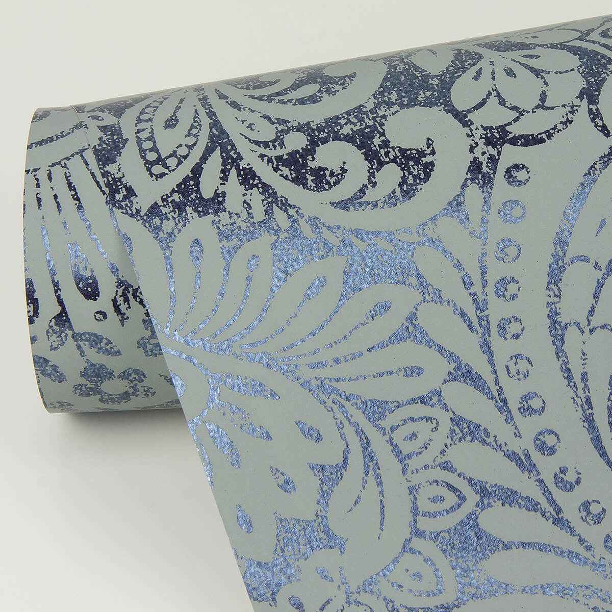 Artemis Sapphire Floral Damask Wallpaper - York Wallcoverings - 4019-86442 - York Wallcoverings Wallpaper