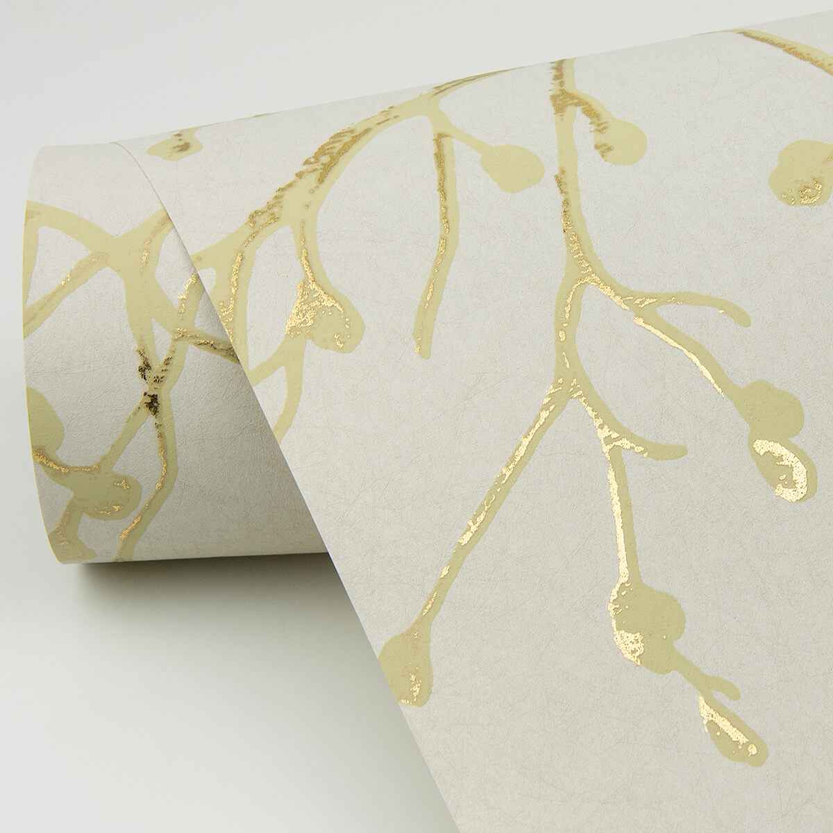 Koura Gold Budding Branches Wallpaper - York Wallcoverings - 4019-86457 - York Wallcoverings Wallpaper