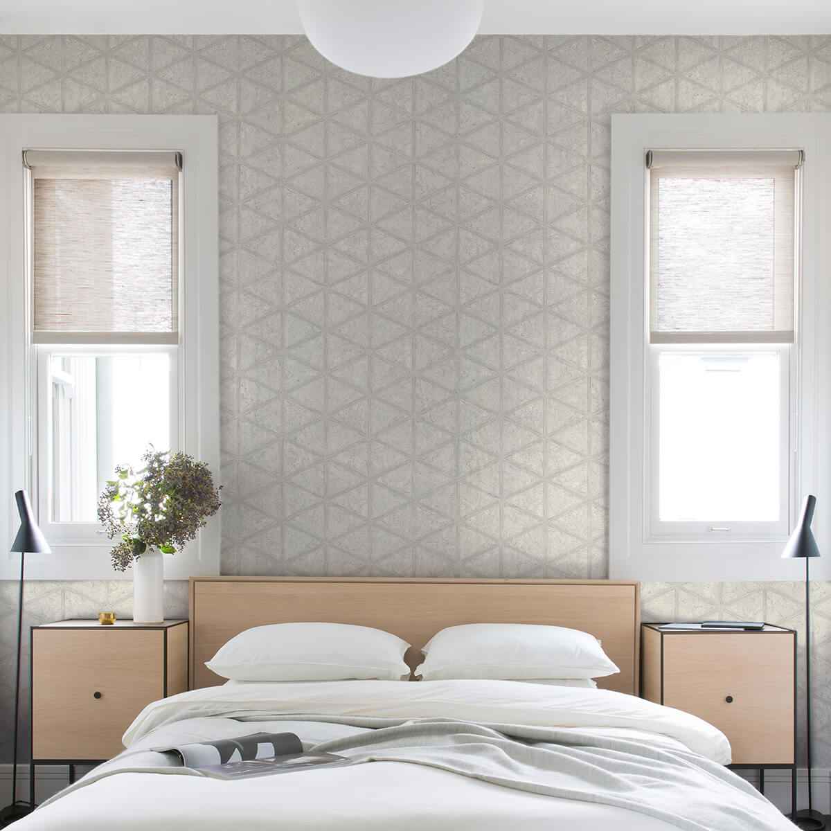 Mayari Platinum Tiled Wallpaper - York Wallcoverings - 4019-86489 - York Wallcoverings Wallpaper
