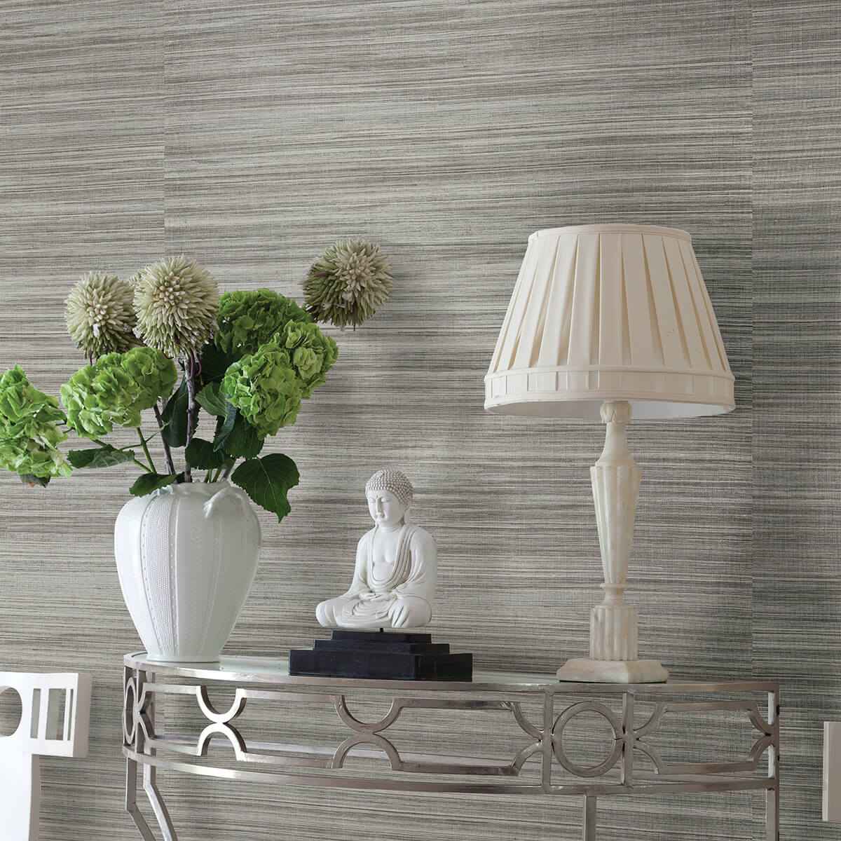 Nathan Silver Grasscloth Wallpaper - York Wallcoverings - 2829-80010 - York Wallcoverings Wallpaper