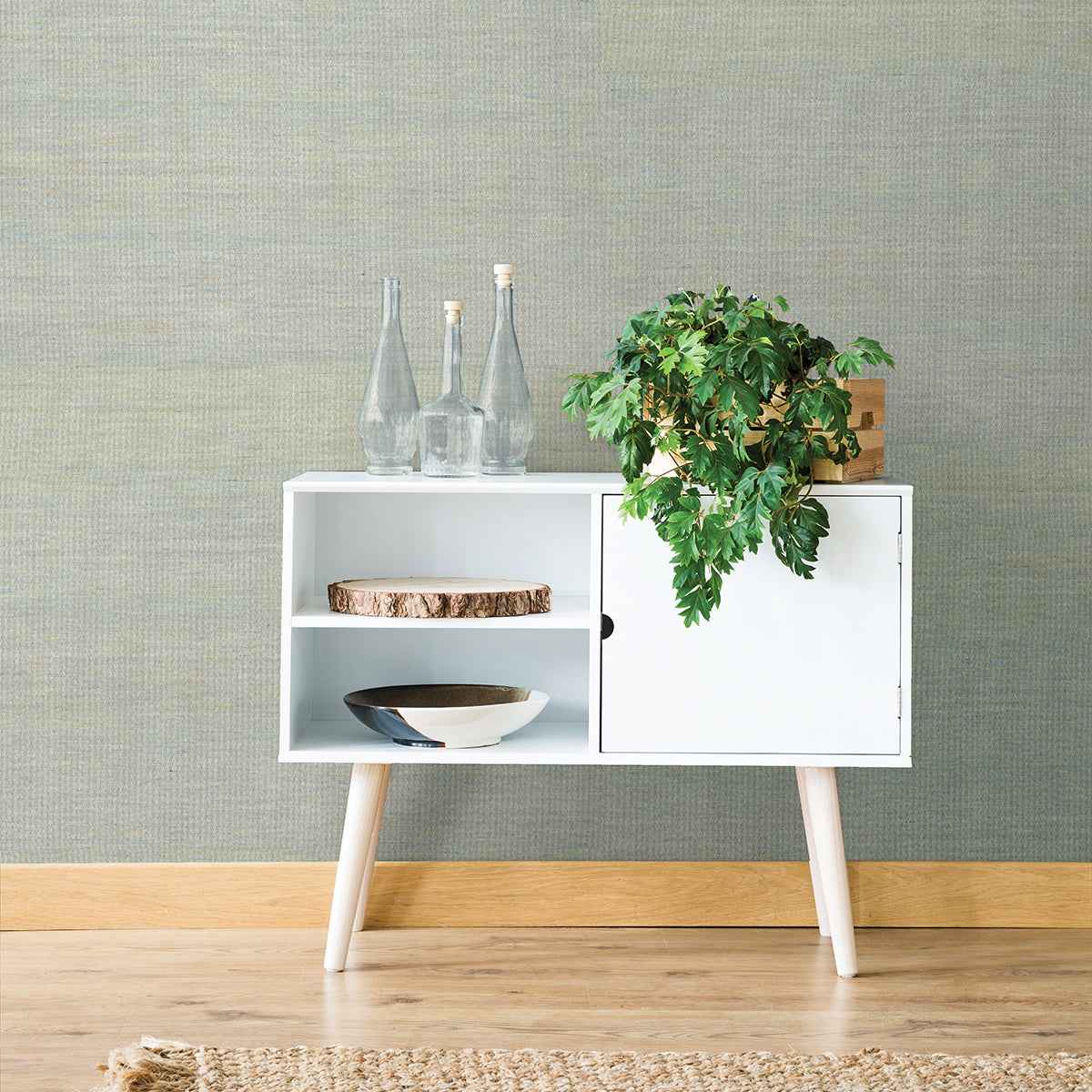 Samai Aquamarine Grasscloth Wallpaper - York Wallcoverings - 2829-80045 - York Wallcoverings Wallpaper