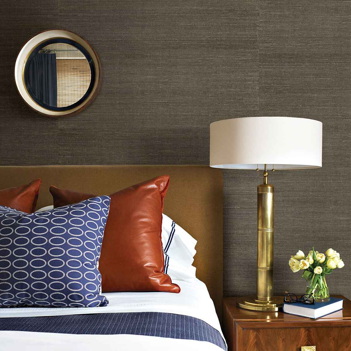 Ming Taupe Grasscloth Wallpaper - York Wallcoverings - 2829-80087 - York Wallcoverings Wallpaper