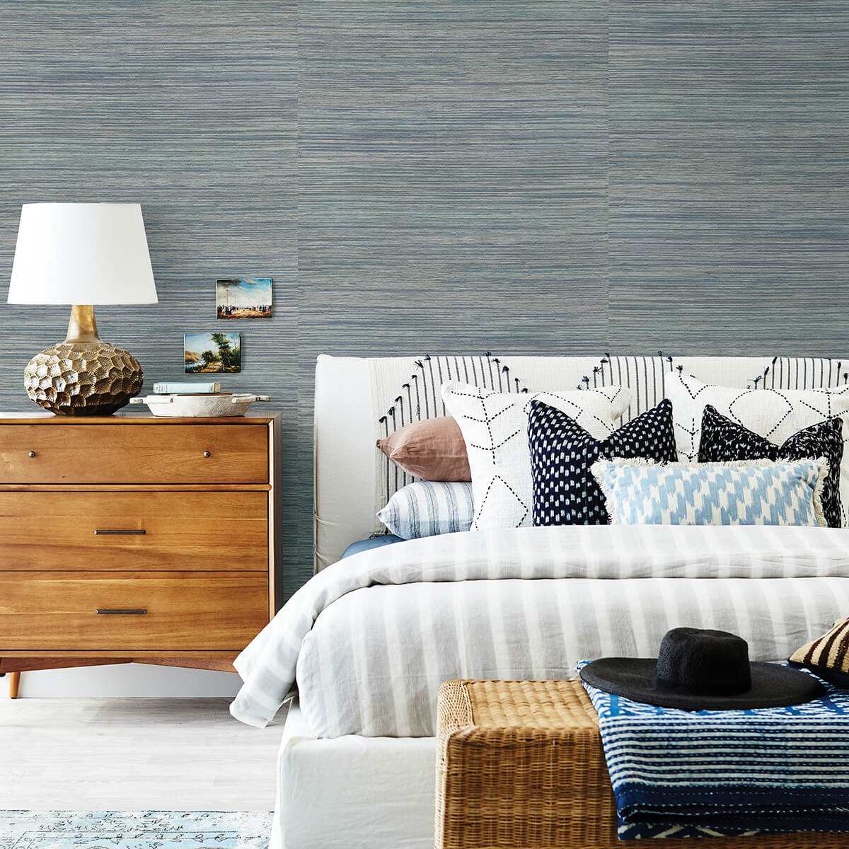pattaya-blue-grasscloth-wallpaper-york-wallcoverings-2829-82040 - York Wallpaper Wallpaper