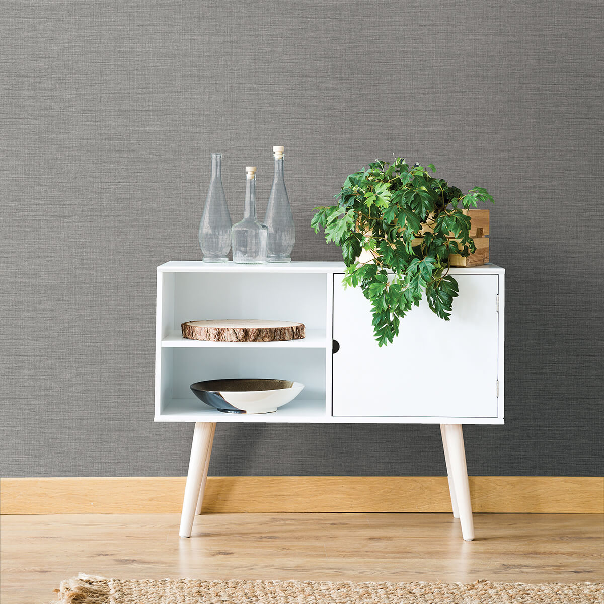 essence-grey-linen-texture-wallpaper-york-wallcoverings-2829-82051 - York Wallpaper Wallpaper