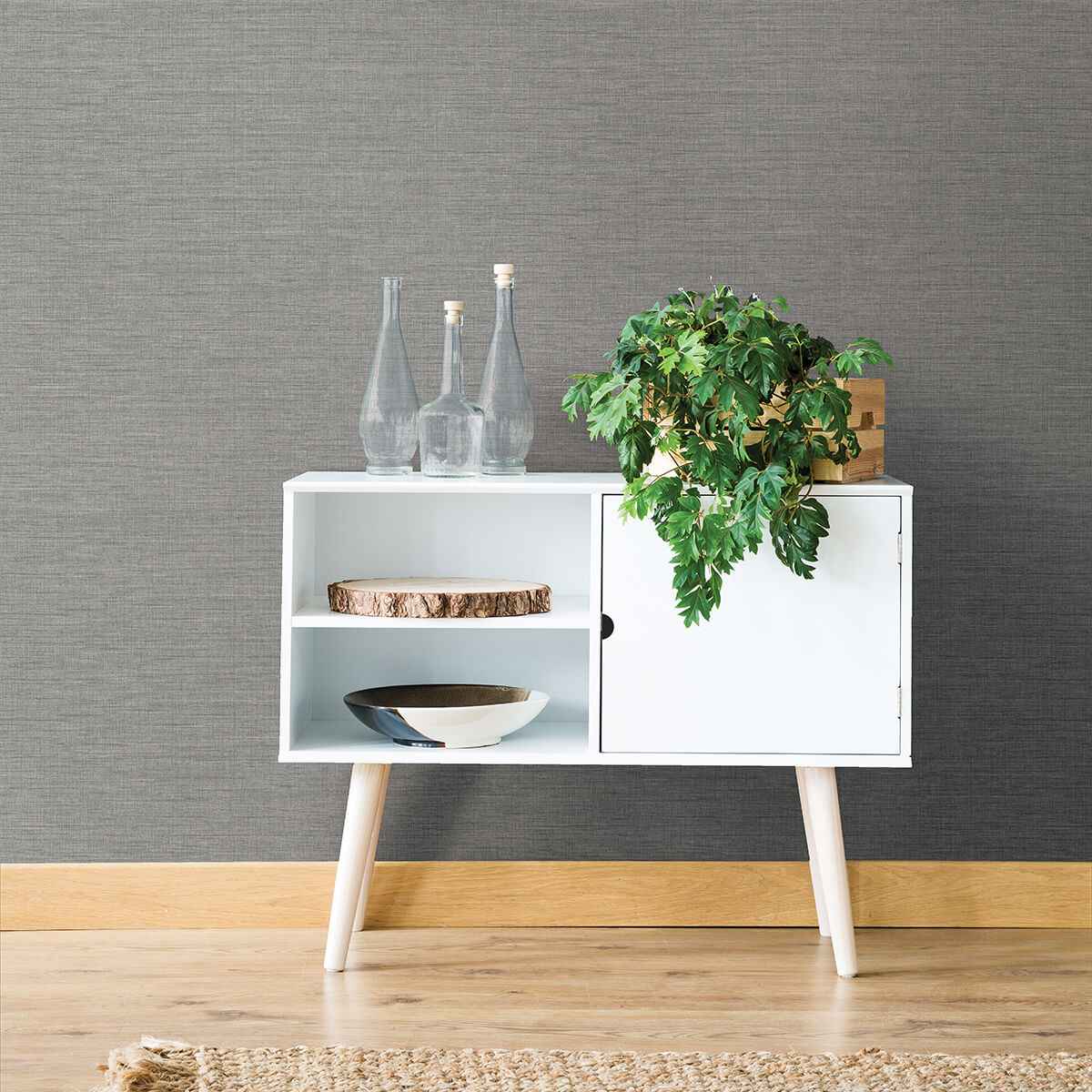 Essence Grey Linen Texture Wallpaper - York Wallcoverings - 2829-82051 - York Wallcoverings Wallpaper