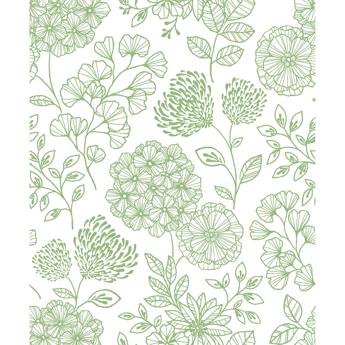 ada-green-floral-wallpaper-york-wallcoverings-2975-26204 - York Wallcoverings Wallpaper
