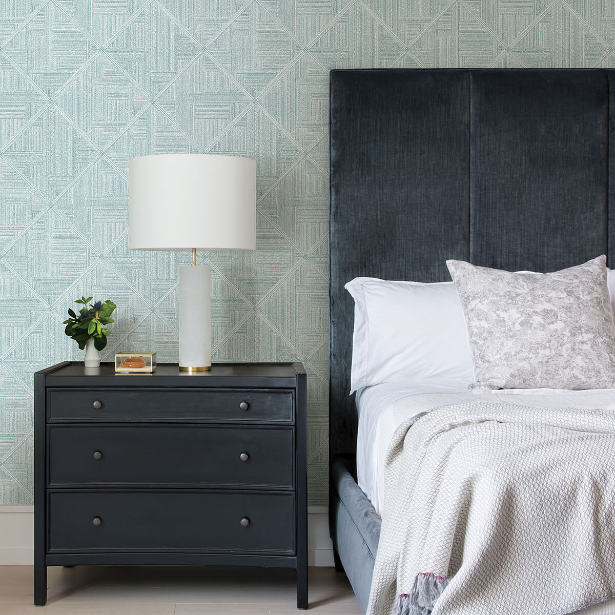 cade-teal-geometric-wallpaper-york-wallcoverings-2975-26210 - York Wallcoverings Wallpaper