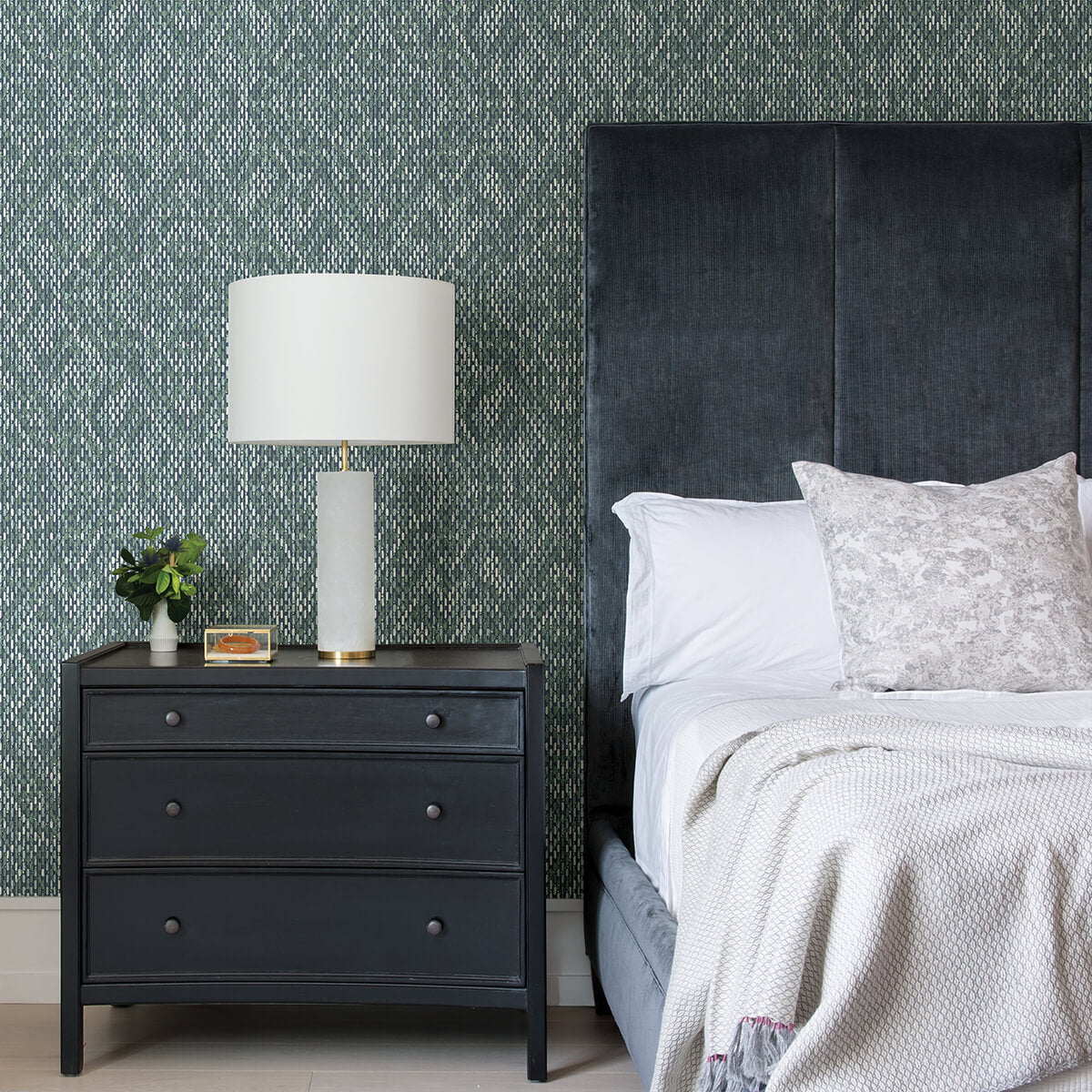 felix-teal-teal-geometric-wallpaper-york-wallcoverings-2975-26244 - York Wallcoverings Wallpaper