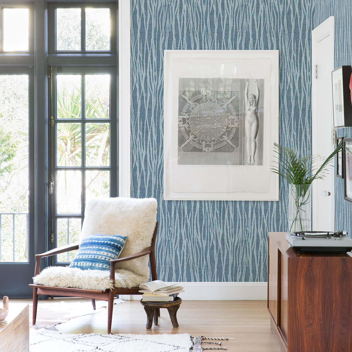 nazar-indigo-indigo-stripe-wallpaper-york-wallcoverings-2975-26248 - York Wallpaper Wallpaper