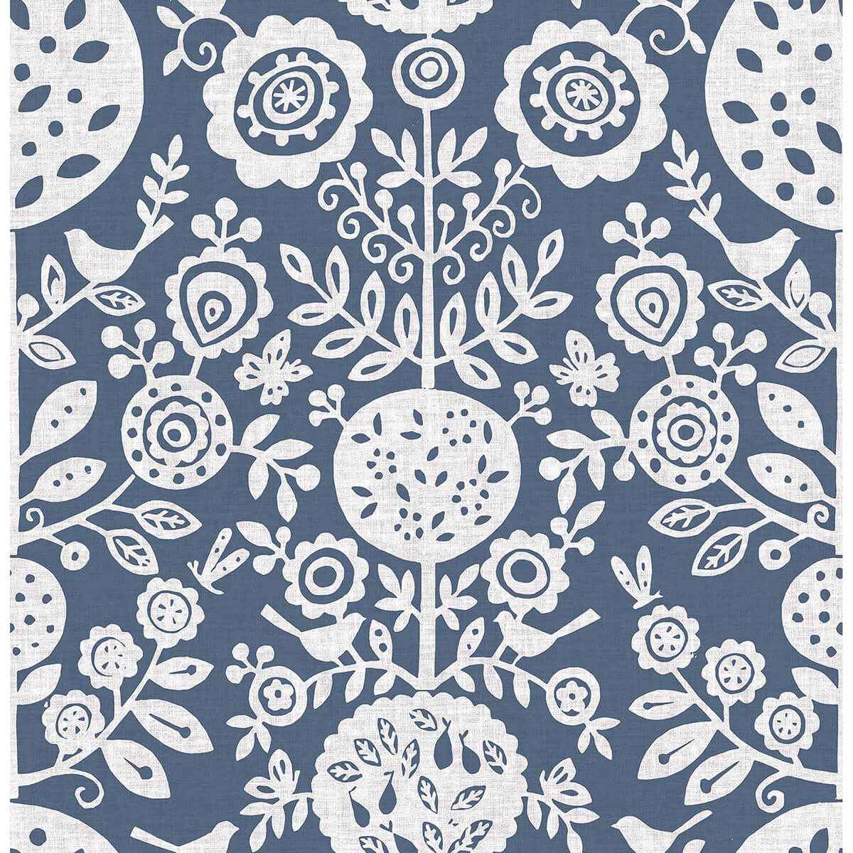 Navy Anya Peel & Stick Wallpaper - York Wallcoverings - NUS4031