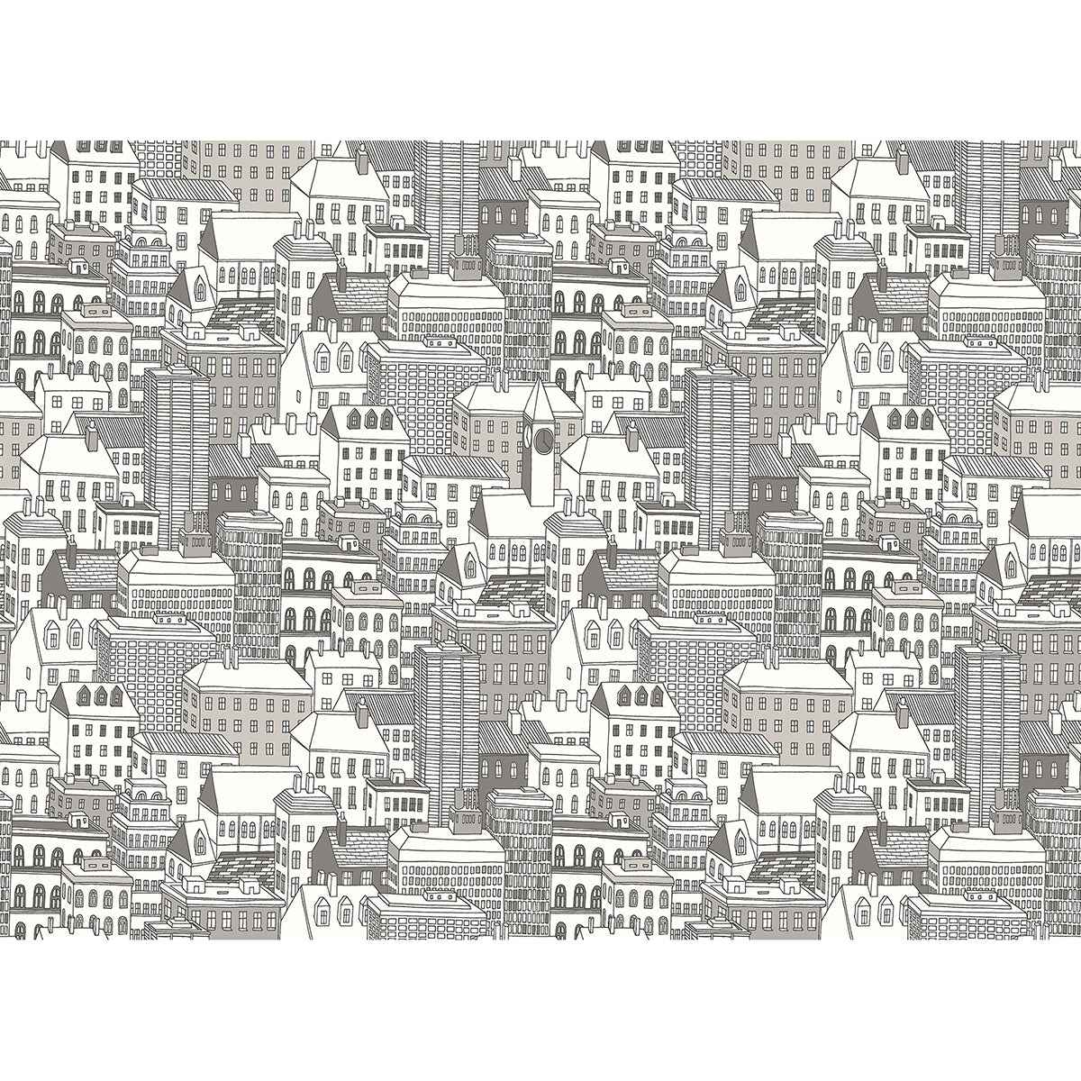 City Views Dove Grey Wall Mural - York Wallcoverings - ASTM3908 - York Wallcoverings Wallpaper