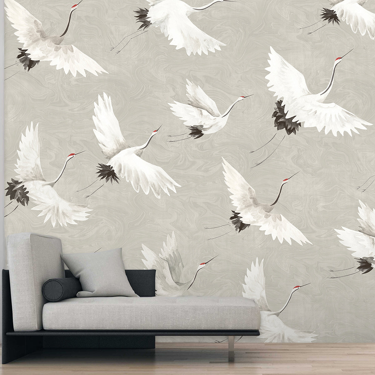 crane-you-later-dove-grey-wall-mural-york-wallcoverings-astm3909 - York Wallcoverings Wallpaper