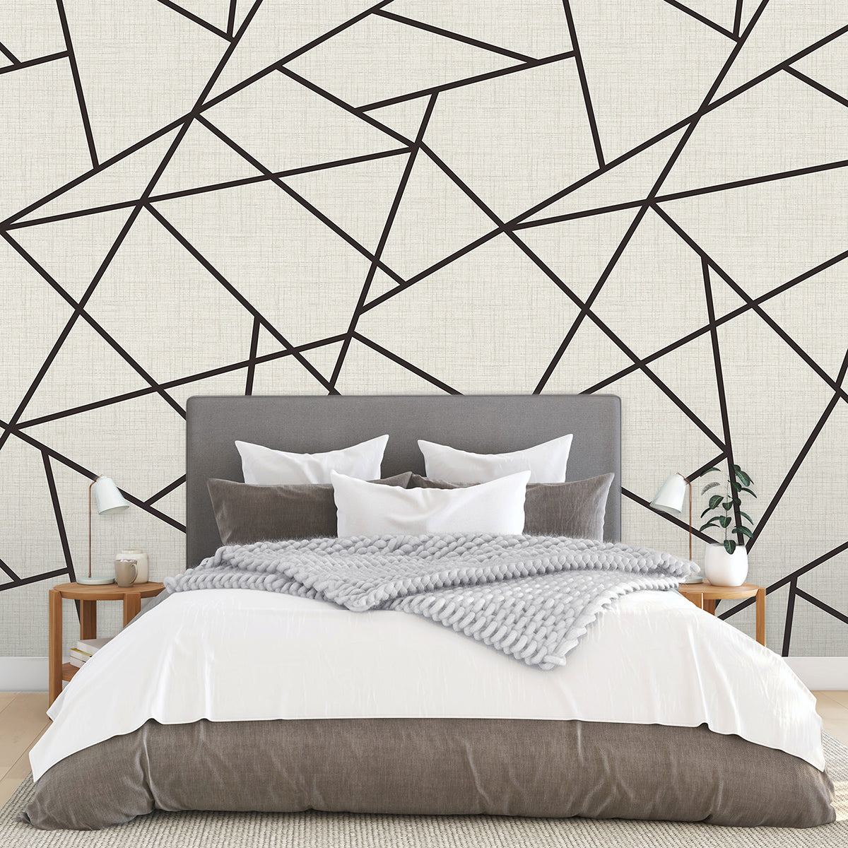 modern-lines-black-on-dove-grey-wall-mural-york-wallcoverings-astm3914 - York Wallcoverings Wallpaper