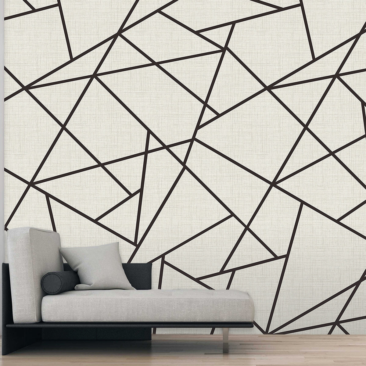 modern-lines-black-on-dove-grey-wall-mural-york-wallcoverings-astm3914 - York Wallcoverings Wallpaper