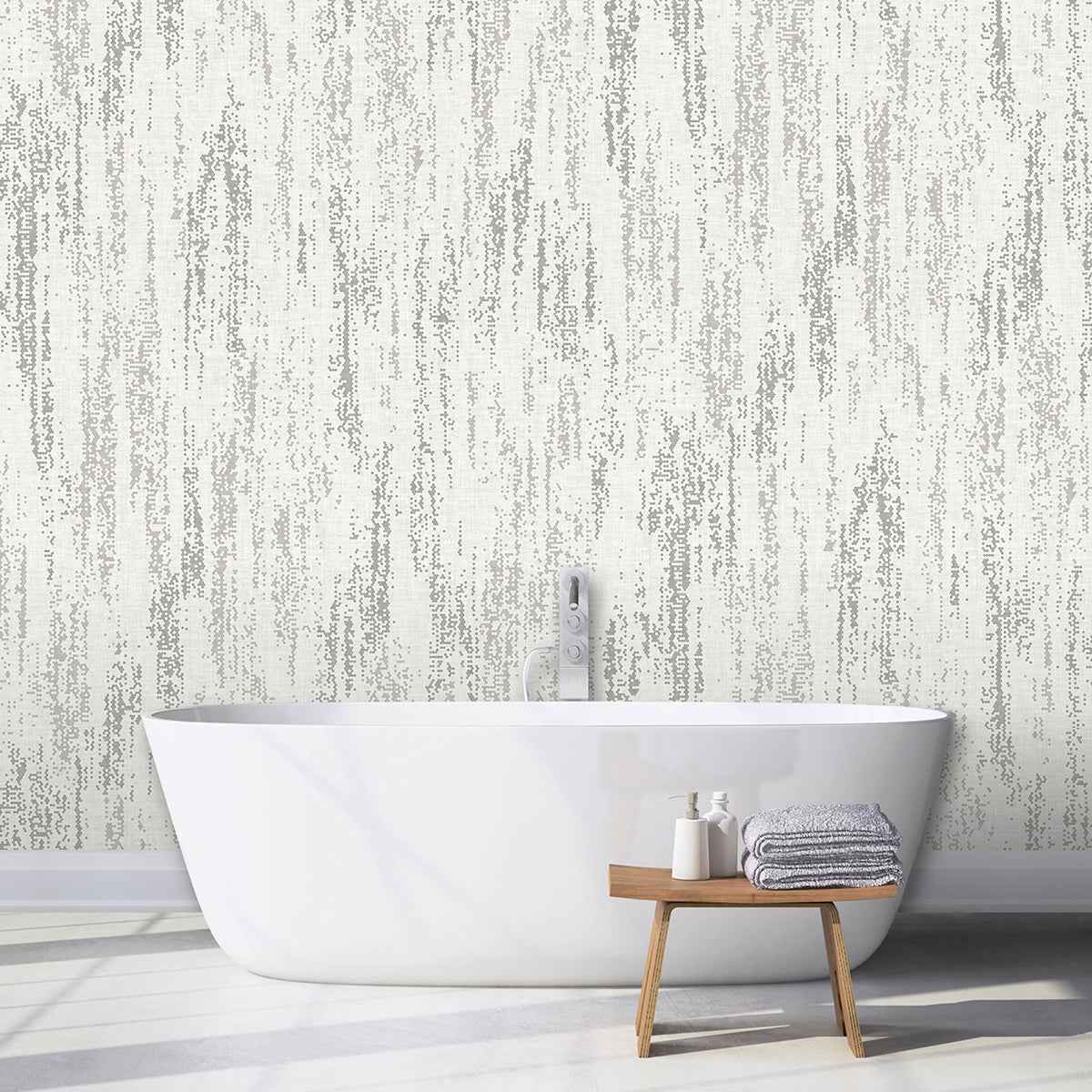 Rainfall Dove Grey Wall Mural - York Wallcoverings - ASTM3916 - York Wallcoverings Wallpaper