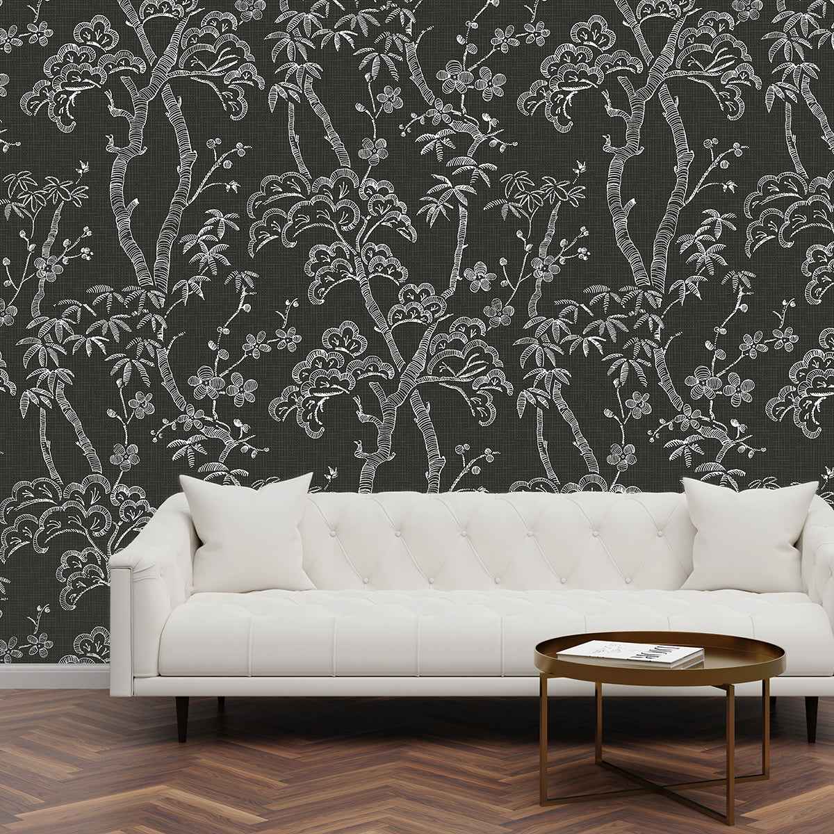 Storybook Forest Charcoal Grey Wall Mural - York Wallcoverings - ASTM3919 - York Wallcoverings Wallpaper