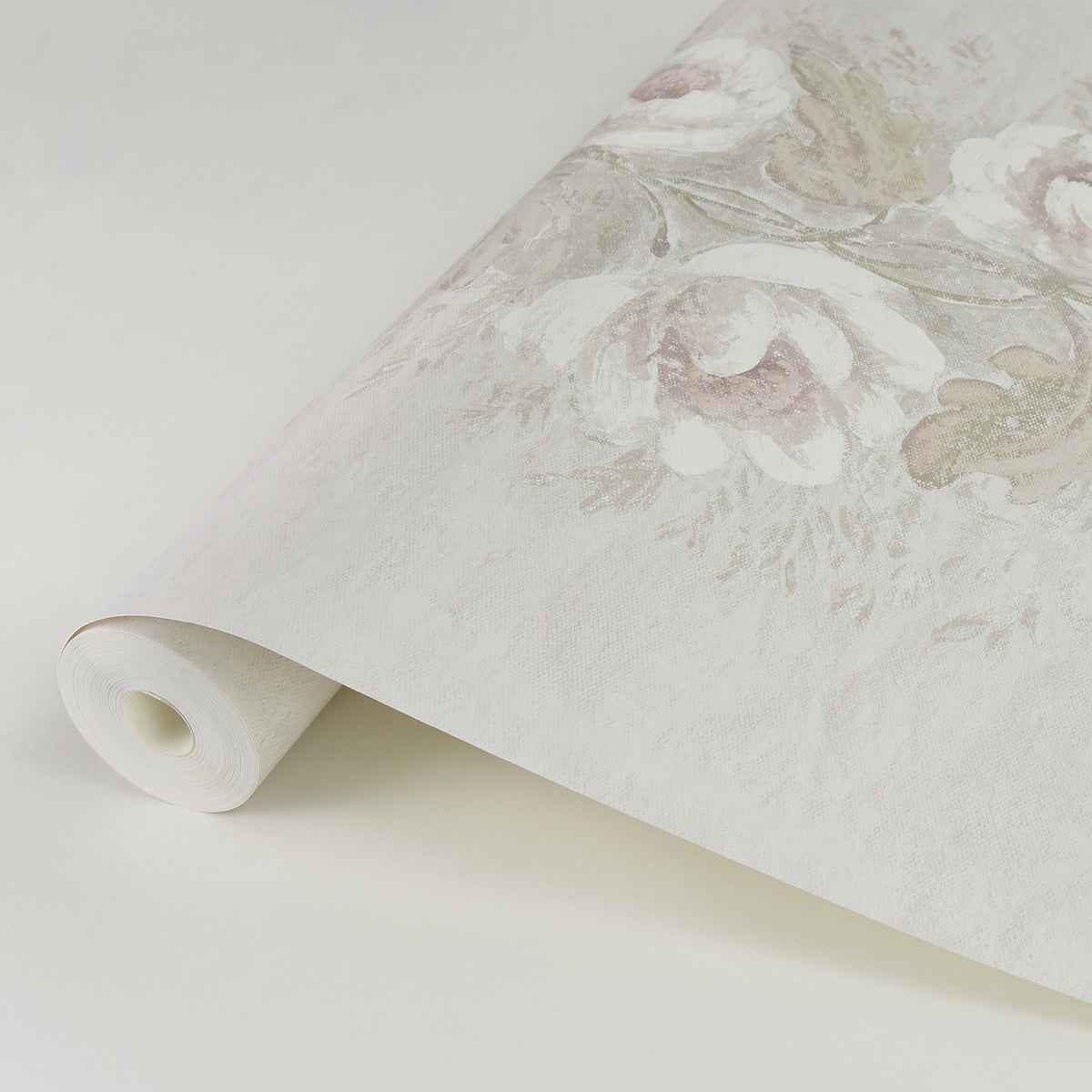 Dutch Garland Blush Gardenia Stripe Wallpaper - York Wallcoverings - AST4068 - York Wallcoverings Wallpaper
