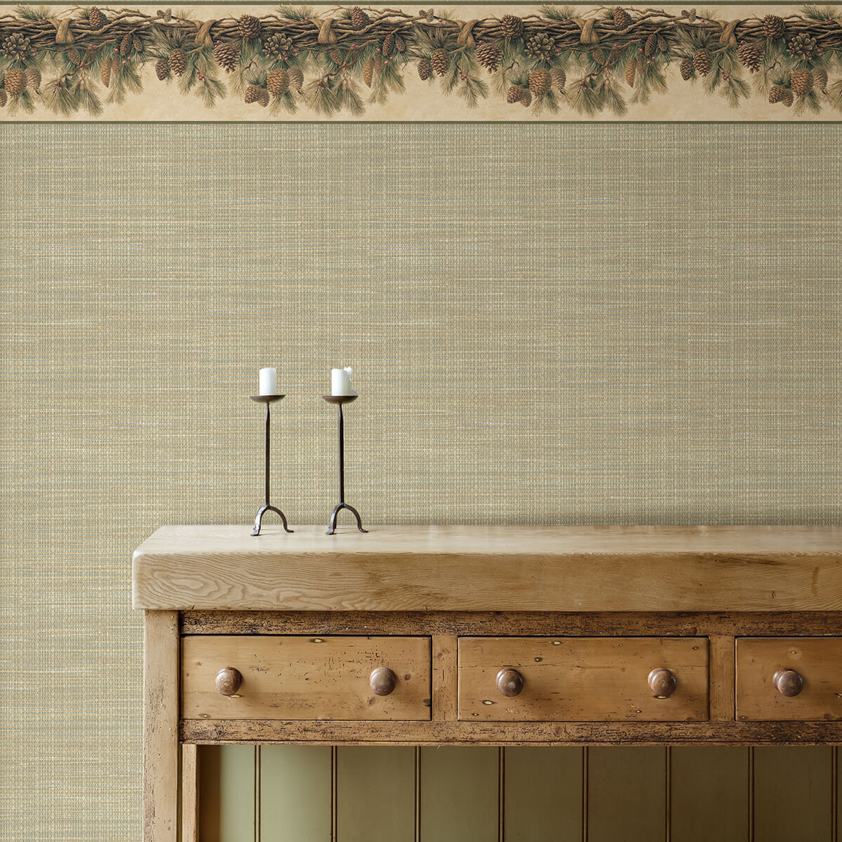 coulter-olive-pinecone-forest-wallpaper-york-wallcoverings-3123-01391 - York Wallcoverings Wallpaper