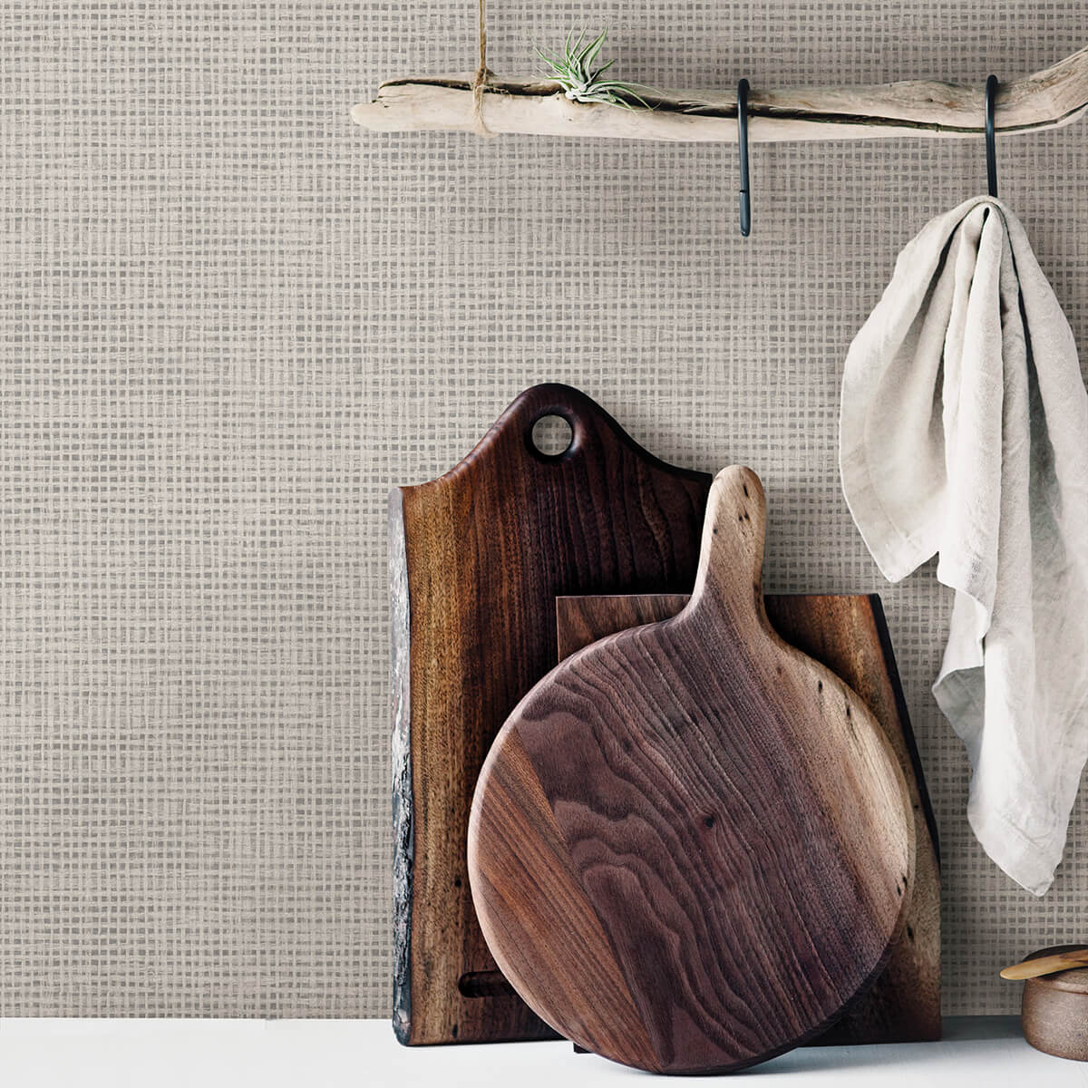 nimmie-grey-basketweave-wallpaper-york-wallcoverings-3123-10020 - York Wallcoverings Wallpaper