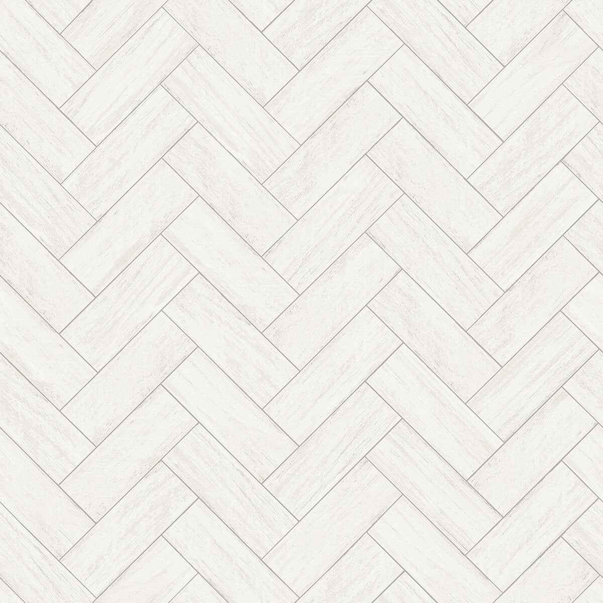 Kaliko White Wood Herringbone Wallpaper - York Wallcoverings - 3123-10100