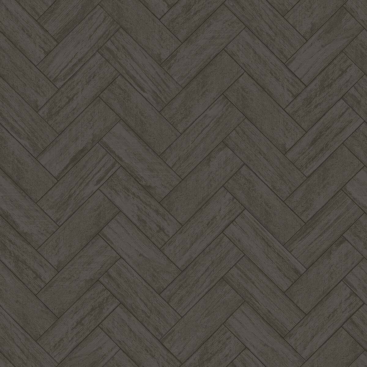 Kaliko Dark Grey Wood Herringbone Wallpaper - York Wallcoverings - 3123-10110