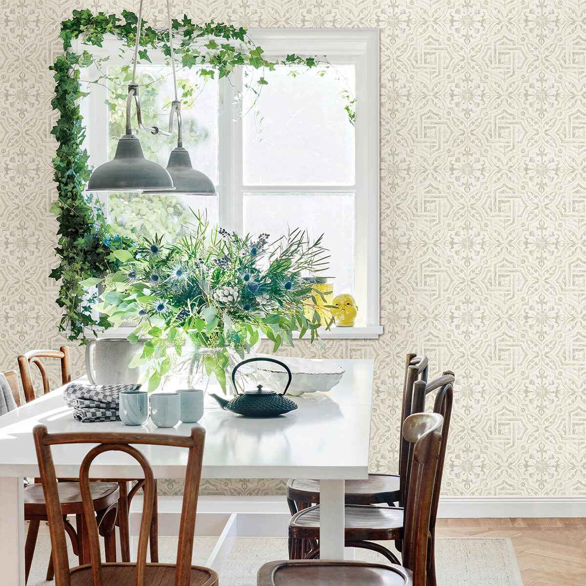 Sonoma Cream Spanish Tile Wallpaper - York Wallcoverings - 3123-12333 - York Wallcoverings Wallpaper