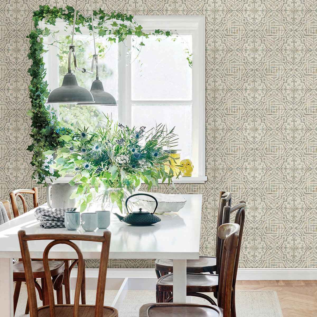 Sonoma Grey Spanish Tile Wallpaper - York Wallcoverings - 3123-12335 - York Wallcoverings Wallpaper
