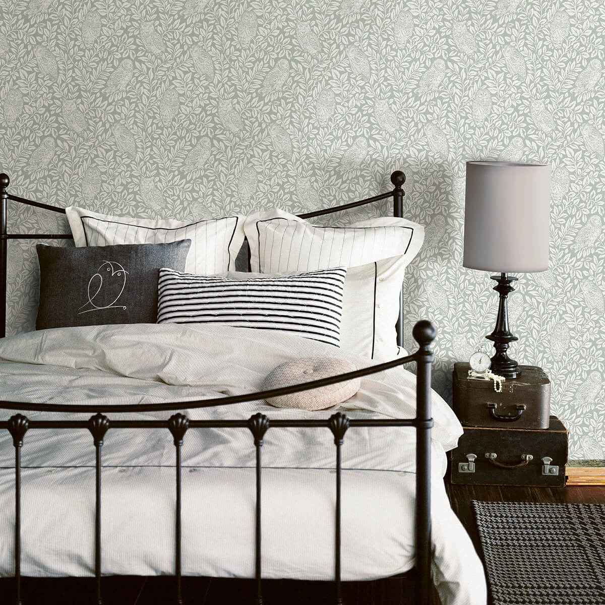 Parliament Seafoam Owl Wallpaper - York Wallcoverings - 3123-12414 - York Wallcoverings Wallpaper