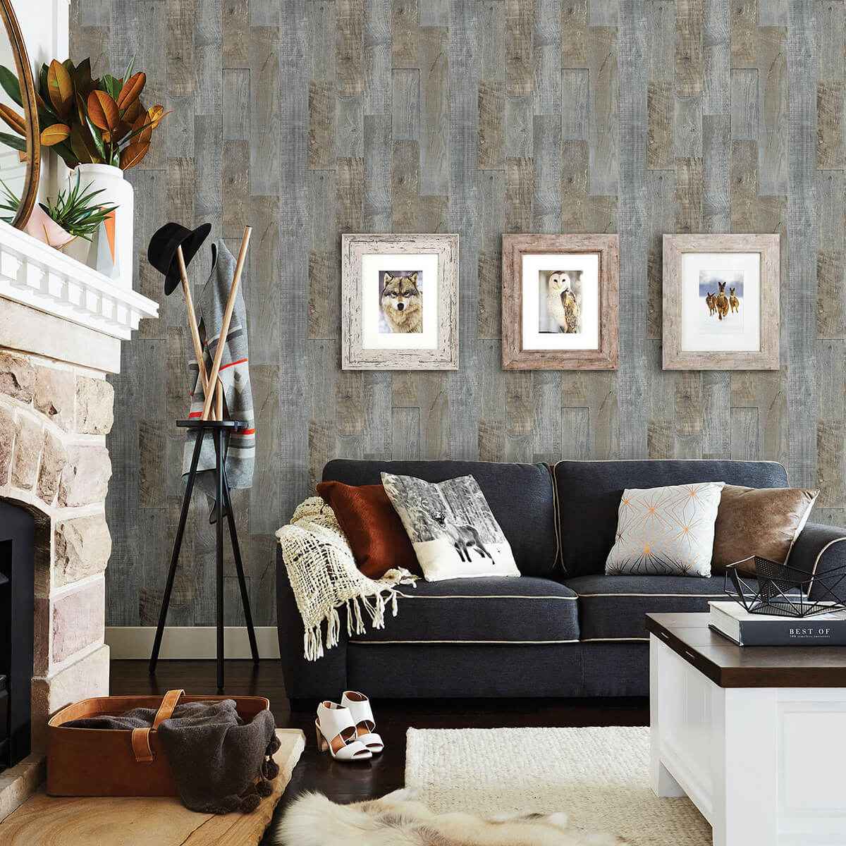 Chebacco Slate Wooden Planks Wallpaper - York Wallcoverings - 3123-12691 - York Wallcoverings Wallpaper