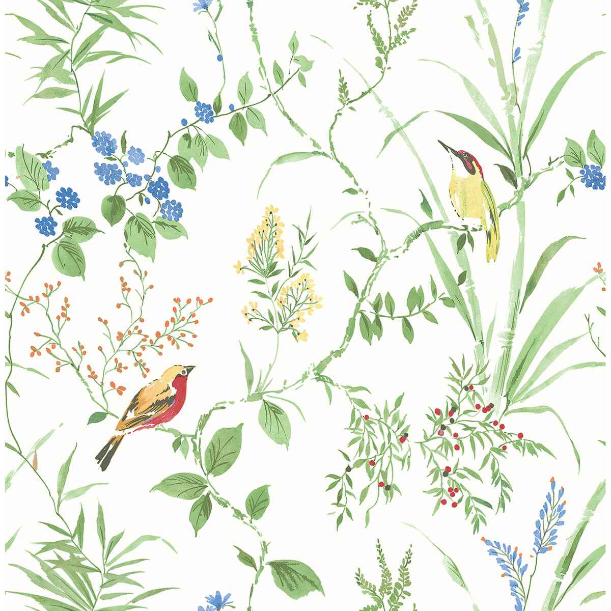 Imperial Garden Multicolor Botanical Wallpaper - York Wallcoverings - 3123-24173 - York Wallcoverings Wallpaper