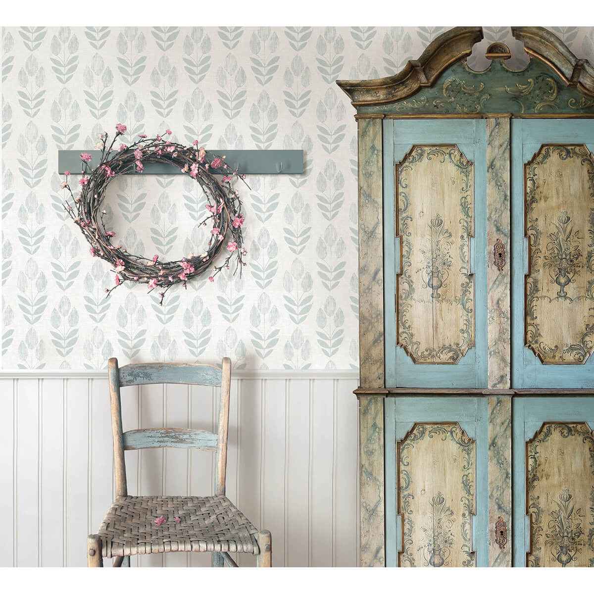 Garland Teal Block Tulip Wallpaper - York Wallcoverings - 3123-24472 - York Wallcoverings Wallpaper