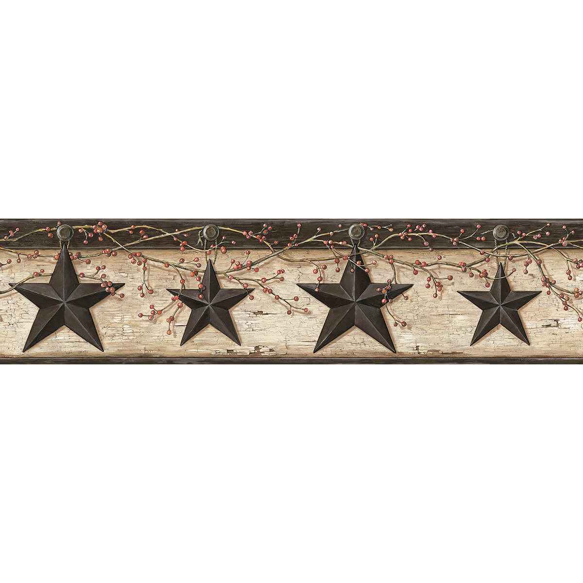 Ennis Charcoal Rustic Barn Star Wallpaper - York Wallcoverings - 3123-44602 - York Wallcoverings Wallpaper