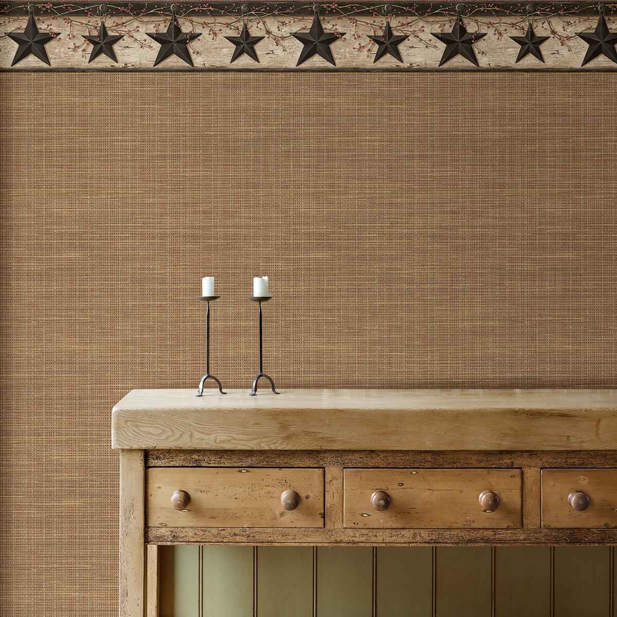 Ennis Charcoal Rustic Barn Star Wallpaper - York Wallcoverings - 3123-44602 - York Wallcoverings Wallpaper