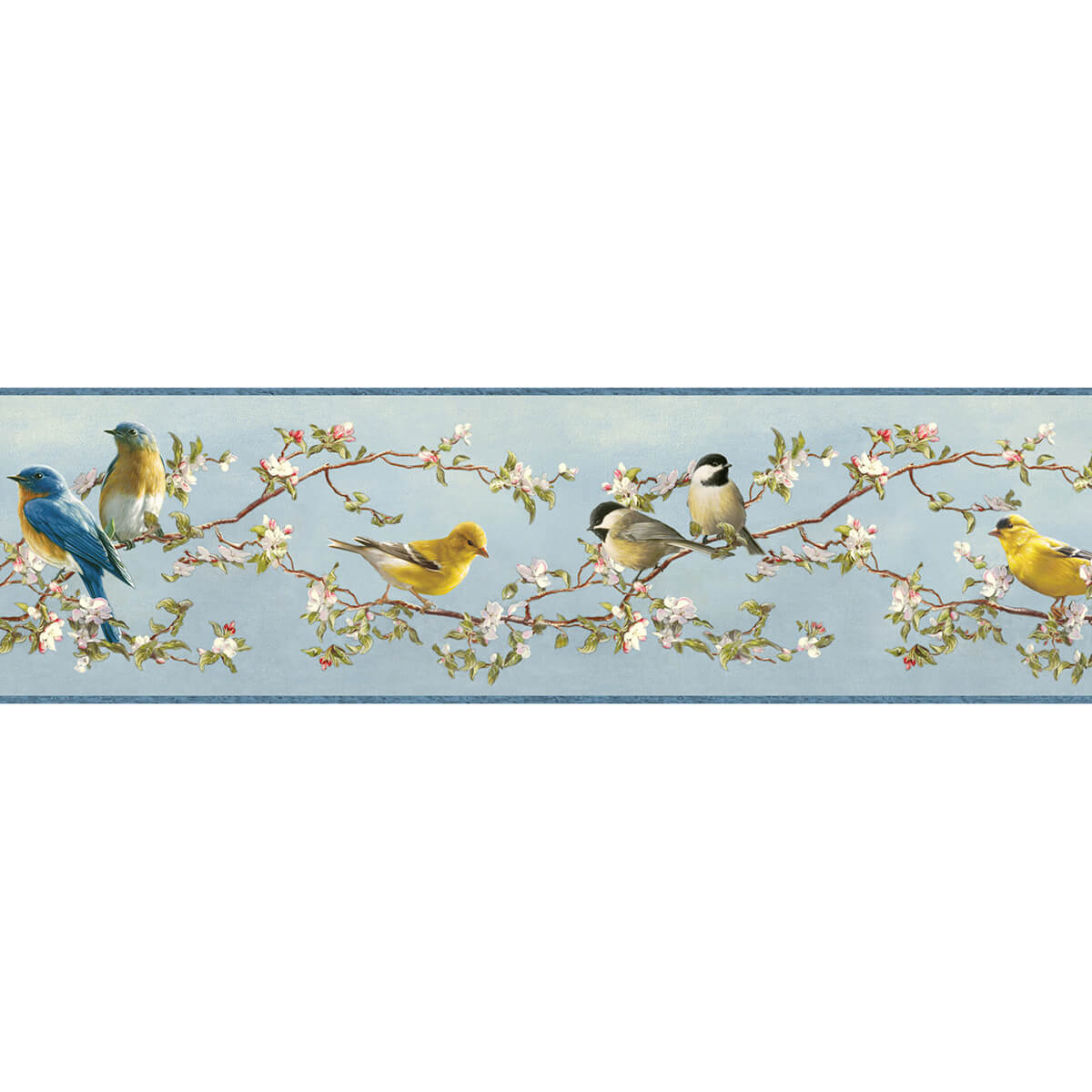 songbird-sky-blue-trail-wallpaper-york-wallcoverings-3123-48511 - York Wallpaper Wallpaper