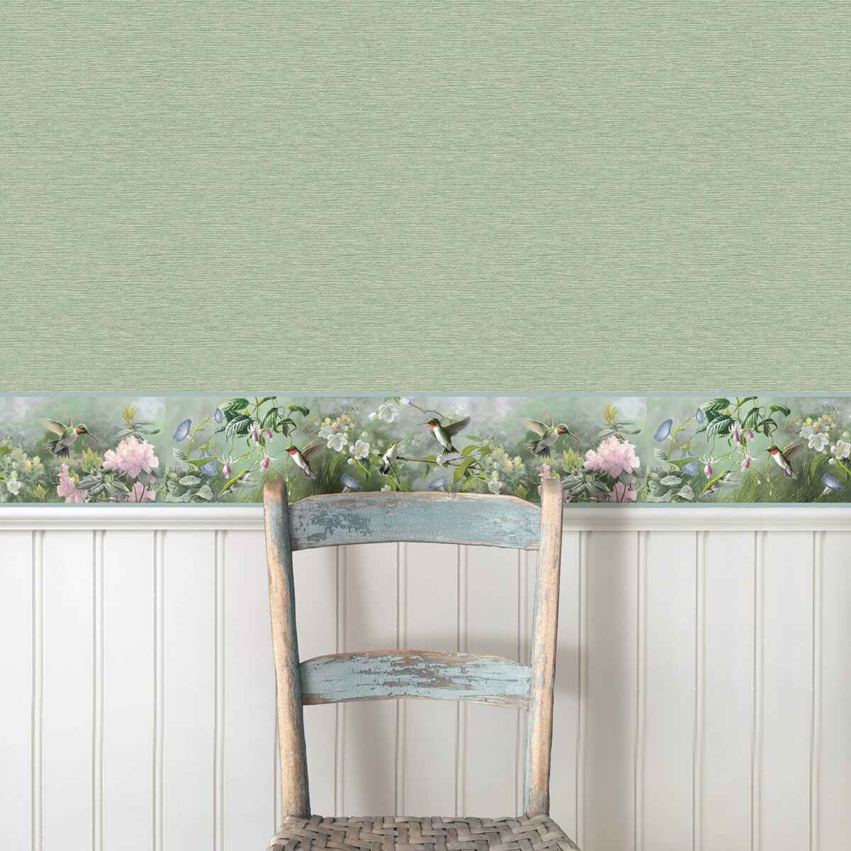 Ruby Light Blue Hummingbird Garden Wallpaper - York Wallcoverings - 3123-48531 - York Wallcoverings Wallpaper