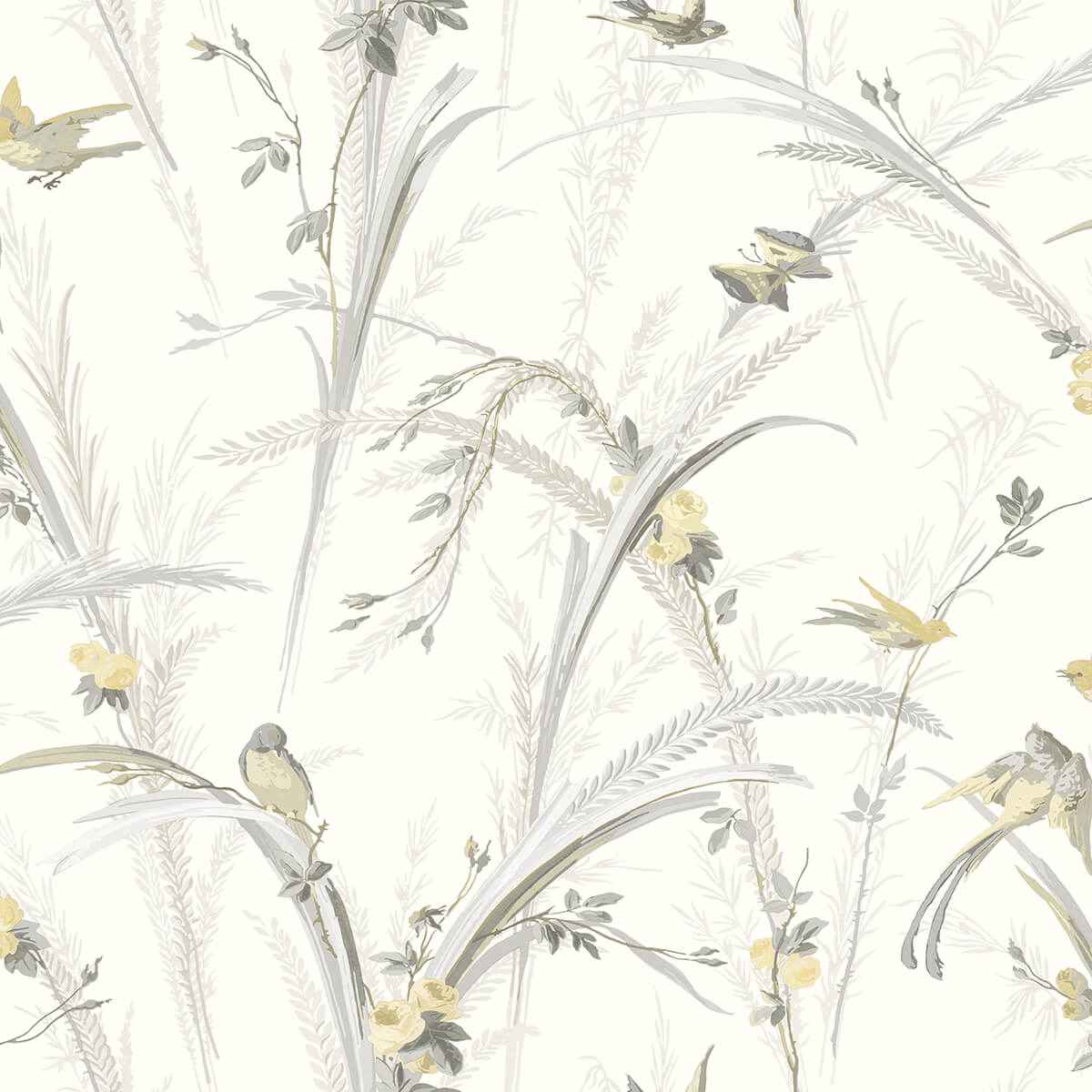 Meadowlark Yellow Botanical Wallpaper - York Wallcoverings - 3123-193210 - York Wallcoverings Wallpaper