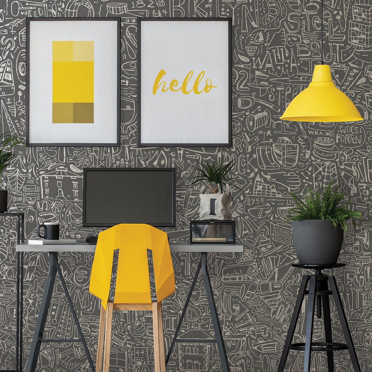 bklyn-navy-yard-grey-wall-mural-york-wallcoverings-astm4129 - York Wallcoverings Wallpaper