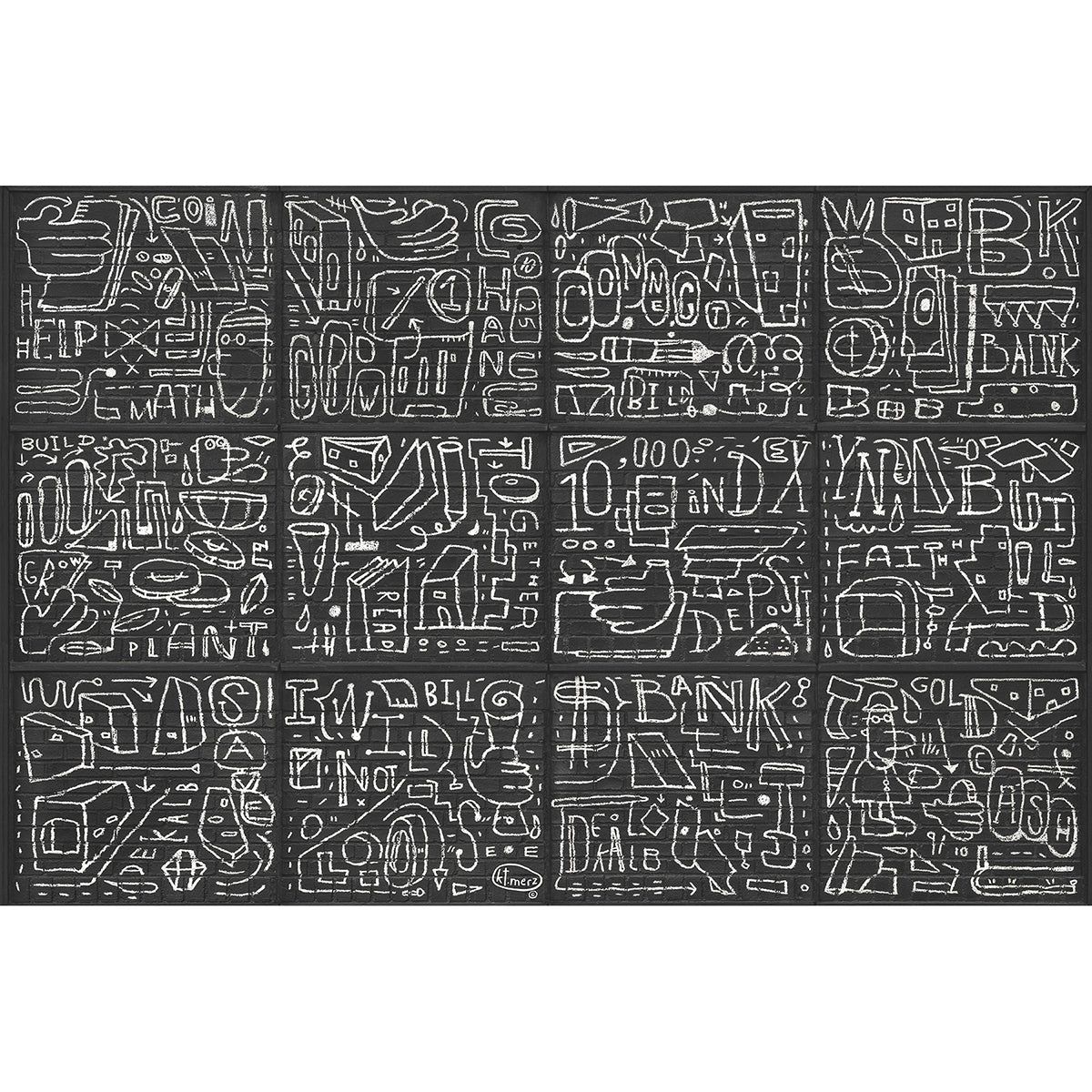 bkyln-bank-multi-panels-black-wall-mural-york-wallcoverings-astm4133 - York Wallcoverings Wallpaper