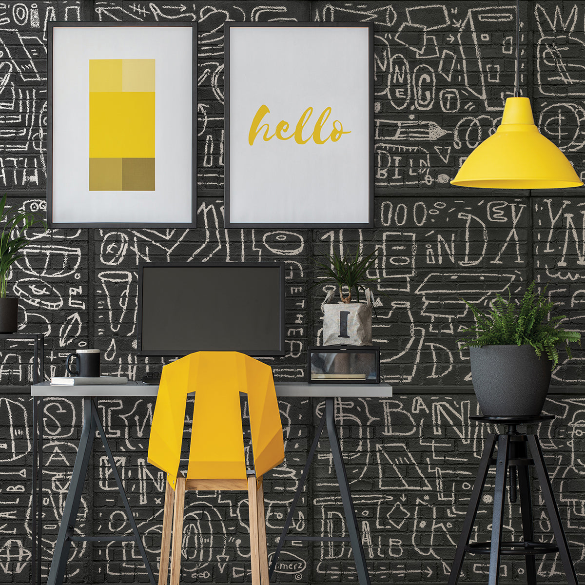 bkyln-bank-multi-panels-black-wall-mural-york-wallcoverings-astm4133 - York Wallcoverings Wallpaper