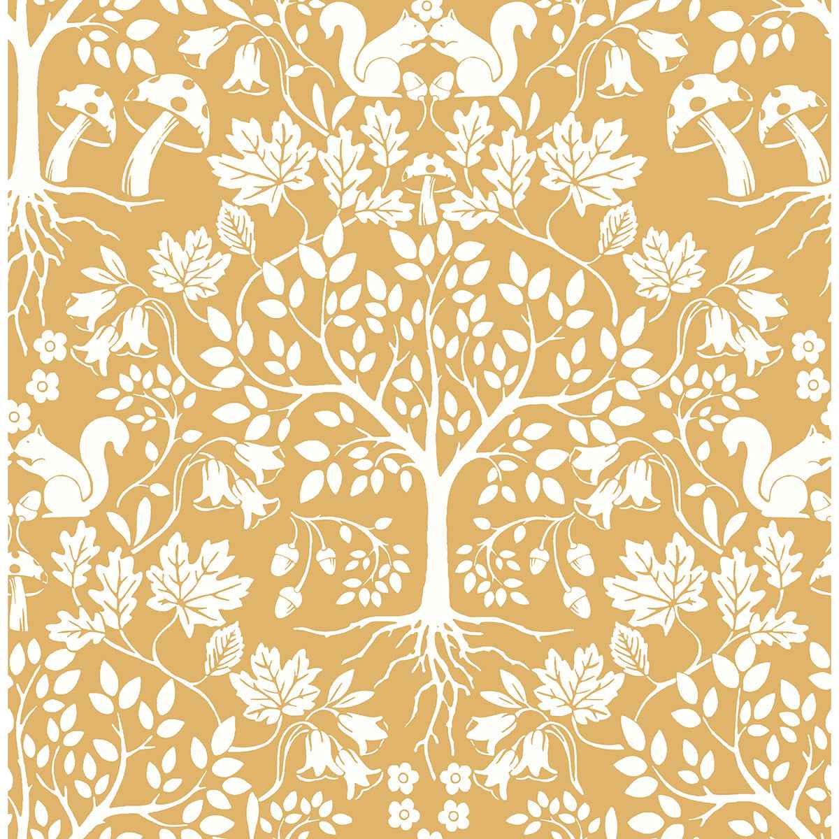 Leo Yellow Tree Wallpaper - York Wallcoverings - AST3776 - York Wallcoverings Wallpaper
