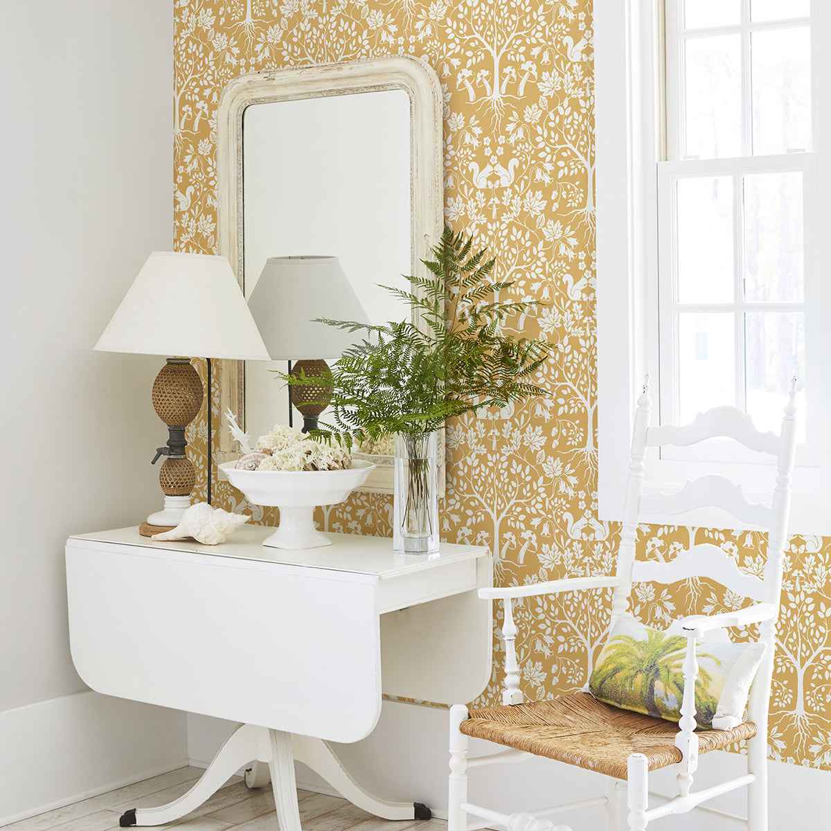 Leo Yellow Tree Wallpaper - York Wallcoverings - AST3776 - York Wallcoverings Wallpaper