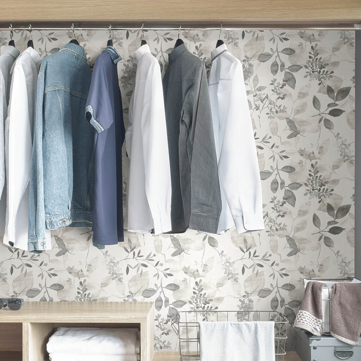 grey-breezy-peel-and-stick-wallpaper-york-wallcoverings-nus3144 - York Wallcoverings Wallpaper
