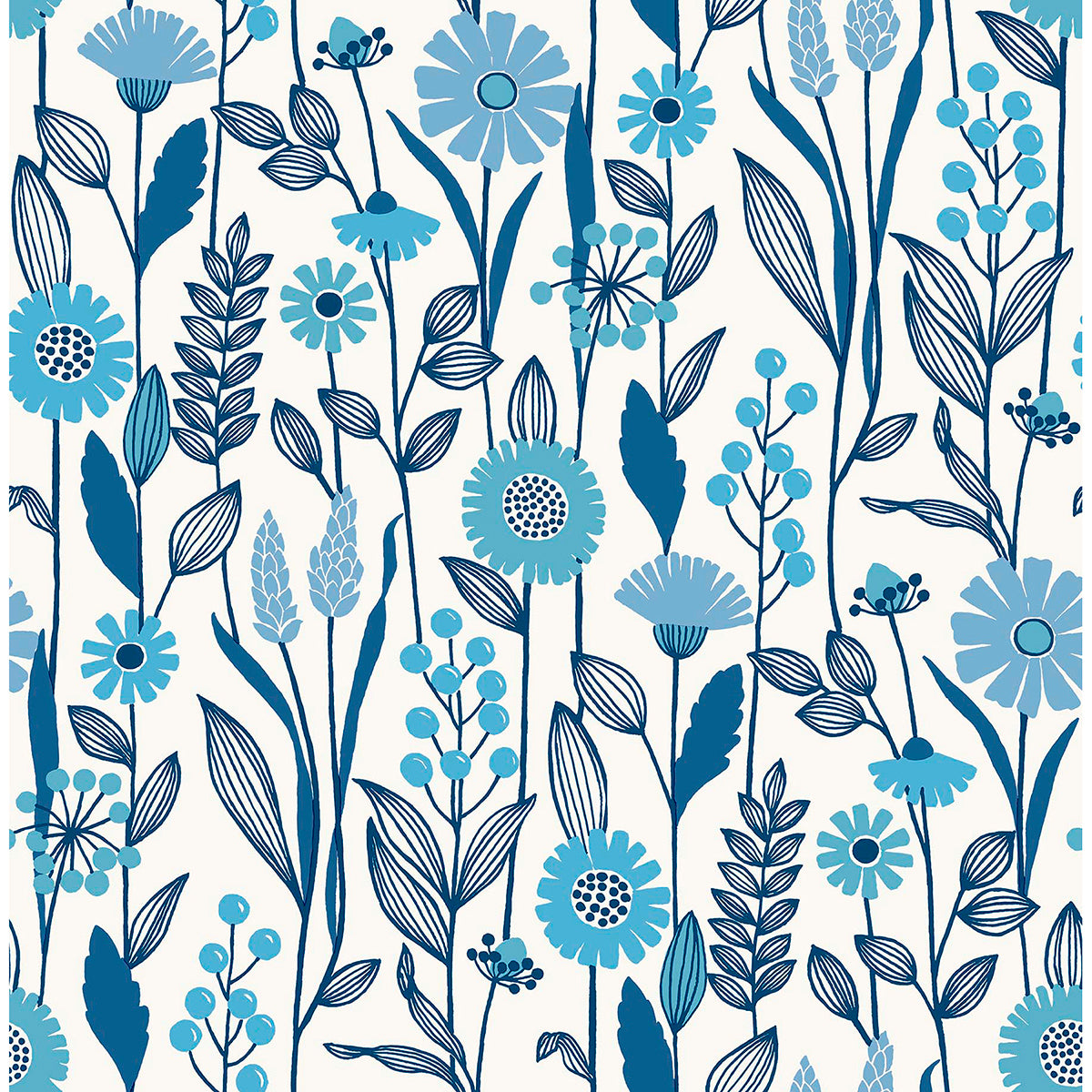blue-jane-peel-and-stick-wallpaper-york-wallcoverings-nus4043 - York Wallcoverings Wallpaper