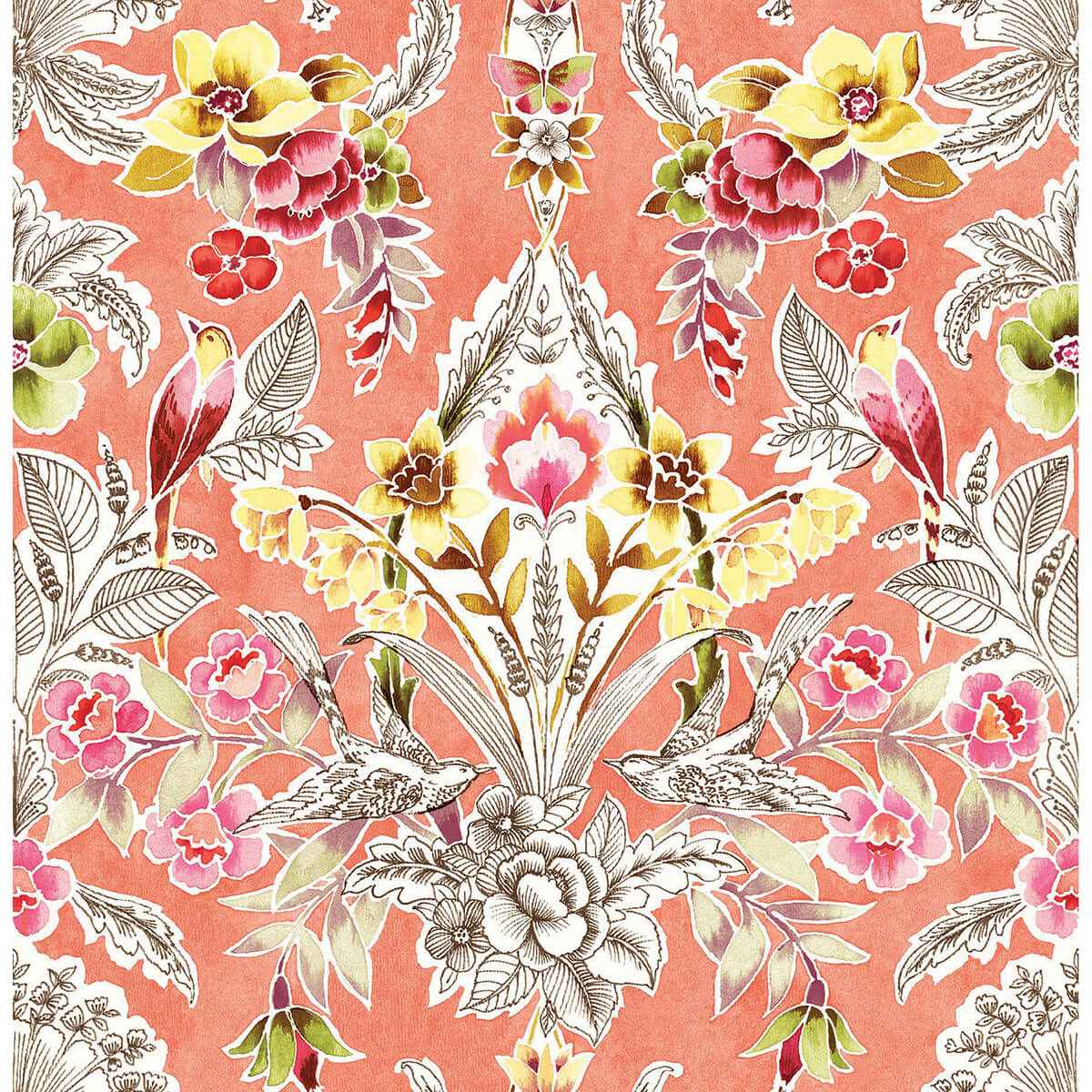 Peach Summer Love Peel and Stick Wallpaper - York Wallcoverings - NUS4049